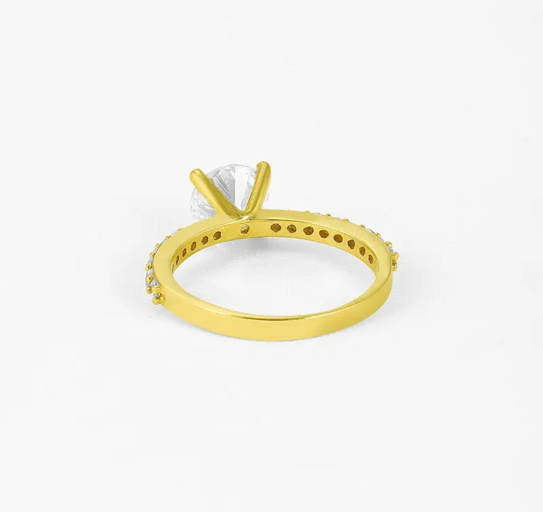 Solid gold 1.2ct moissanite ring