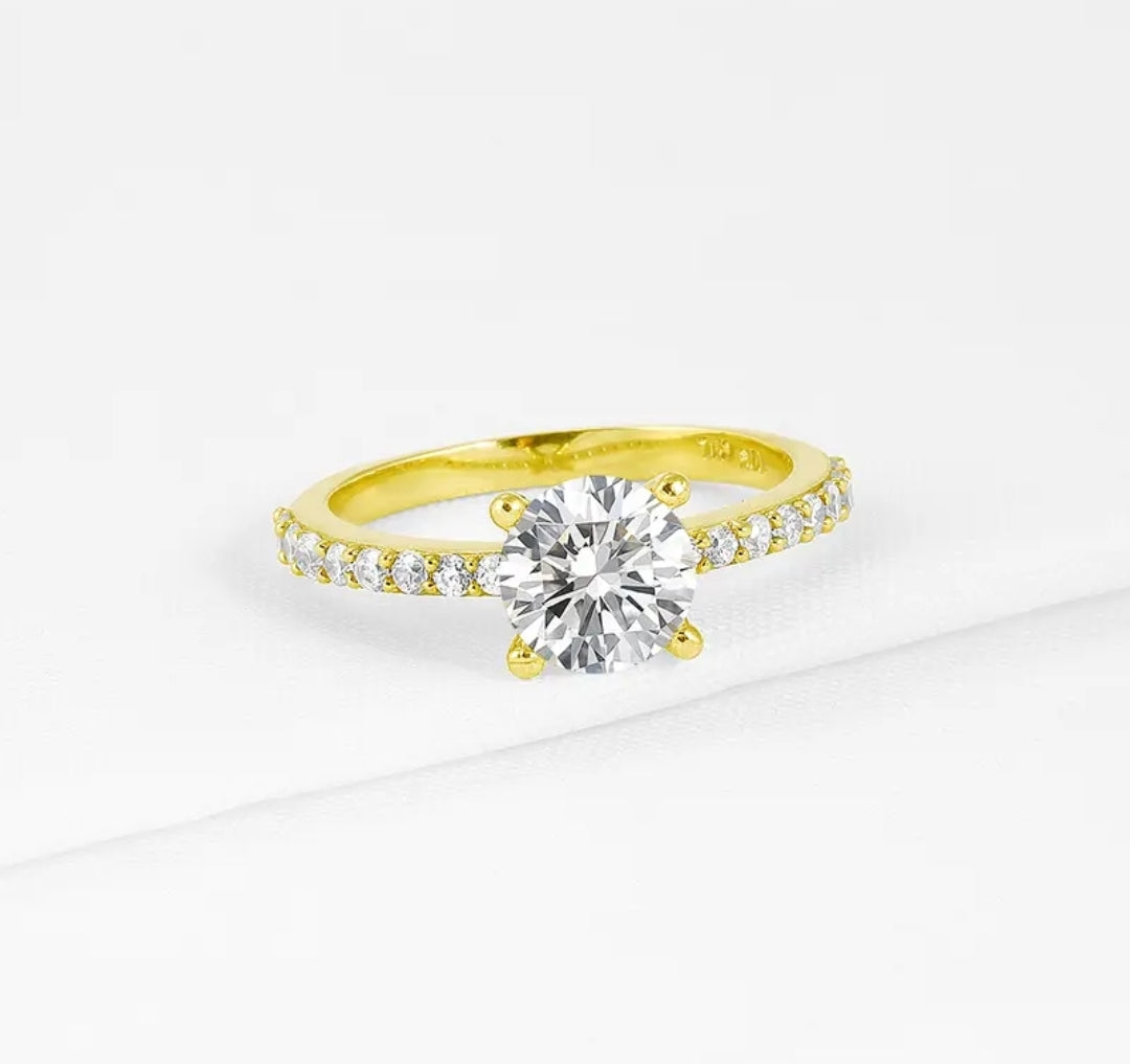 Solid gold 1.2ct moissanite ring