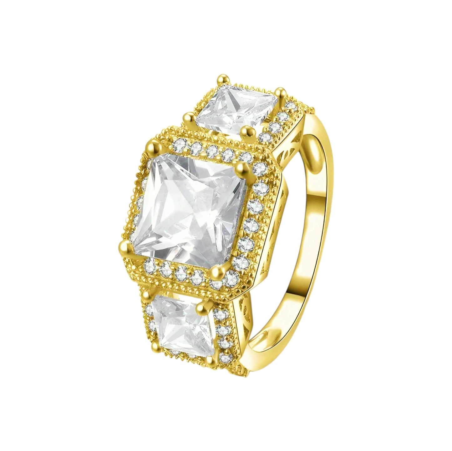 Solid gold 1.2ct vintage moissanite ring