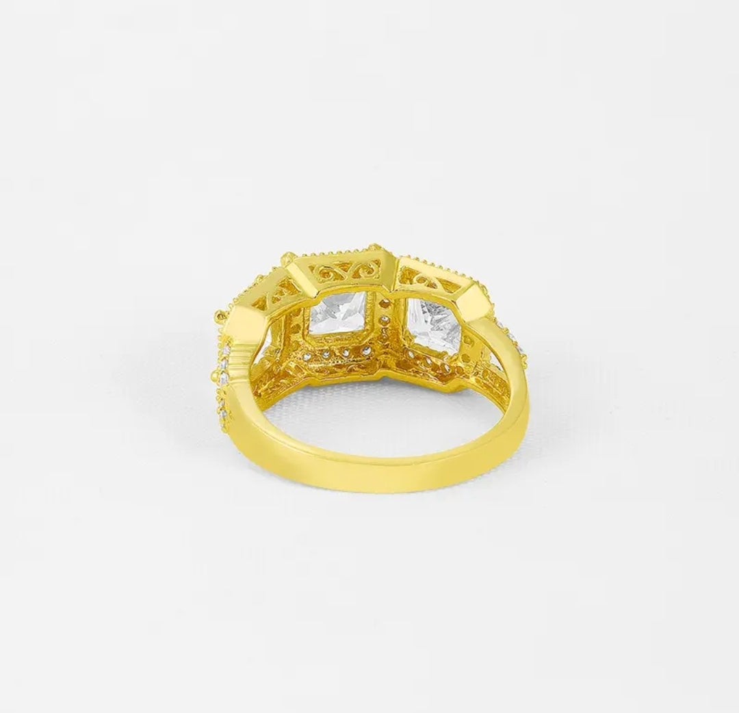 Solid gold 1.2ct vintage moissanite ring