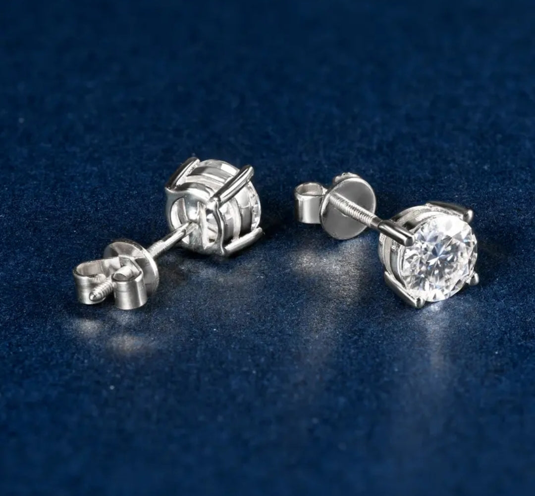 10k gold earrings with 6mm moissanite