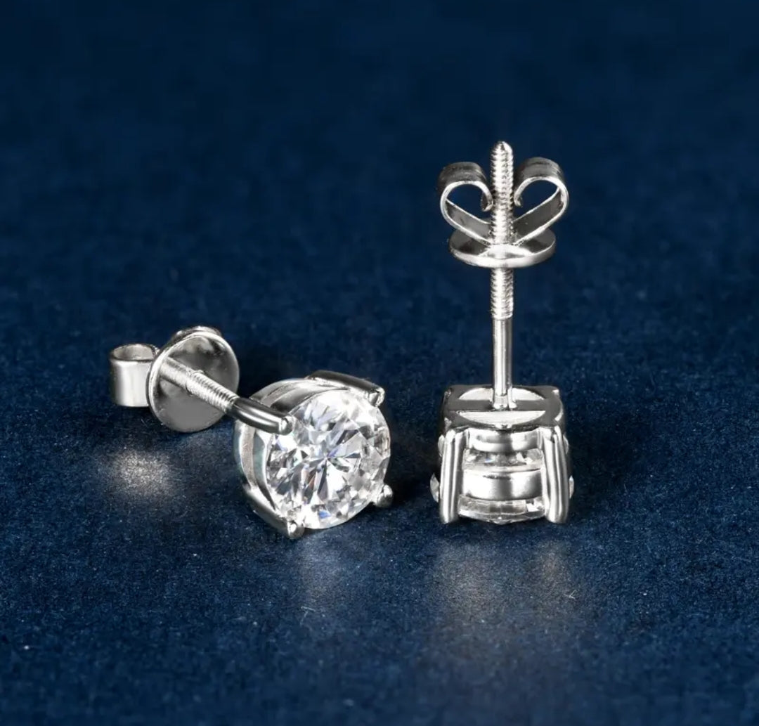 10k gold earrings with 6mm moissanite