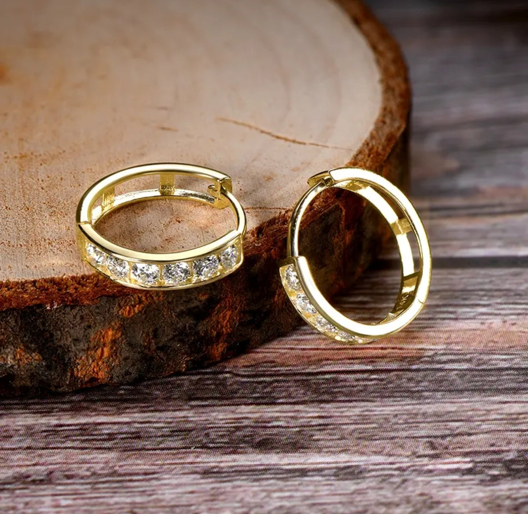 10k gold earrings with 2.2mm*12pcs moissanite