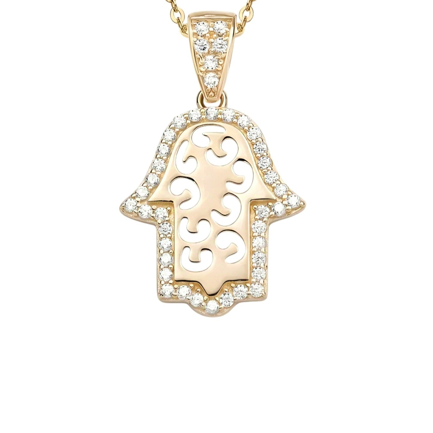 14k solid gold religious necklace