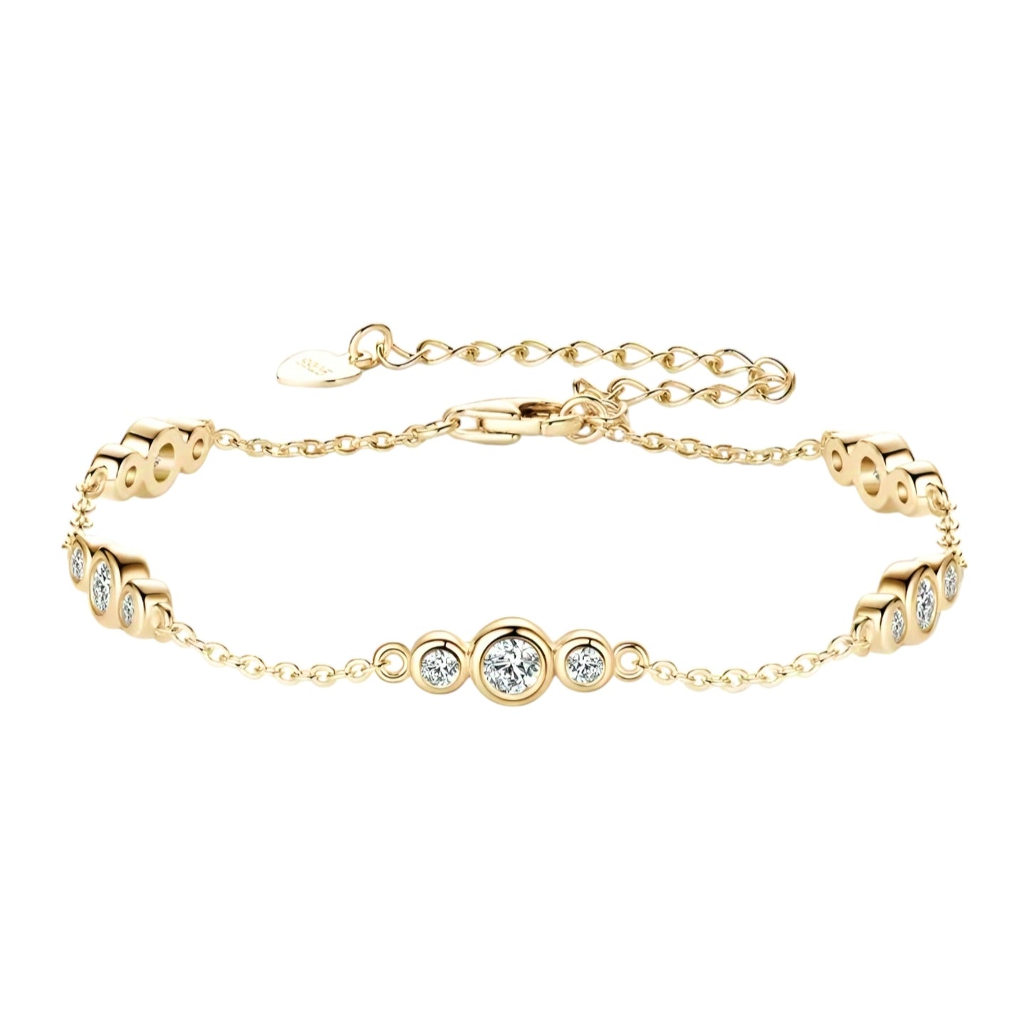 3mm and 2mm moissanite silver bracelet