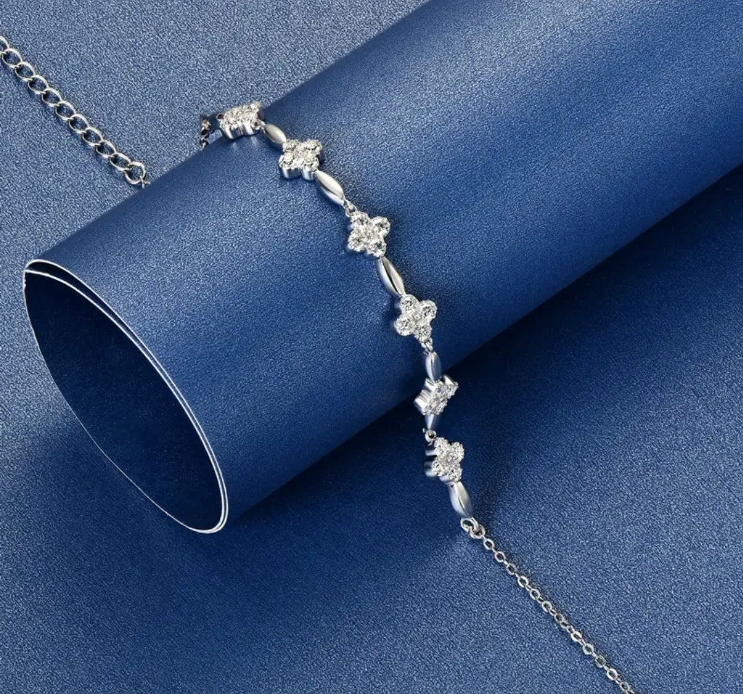 2mm*24pcs moissanite silver bracelet