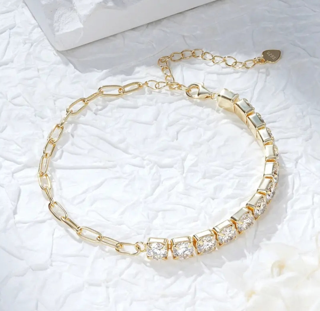 5mm*13pcs moissanite silver bracelet