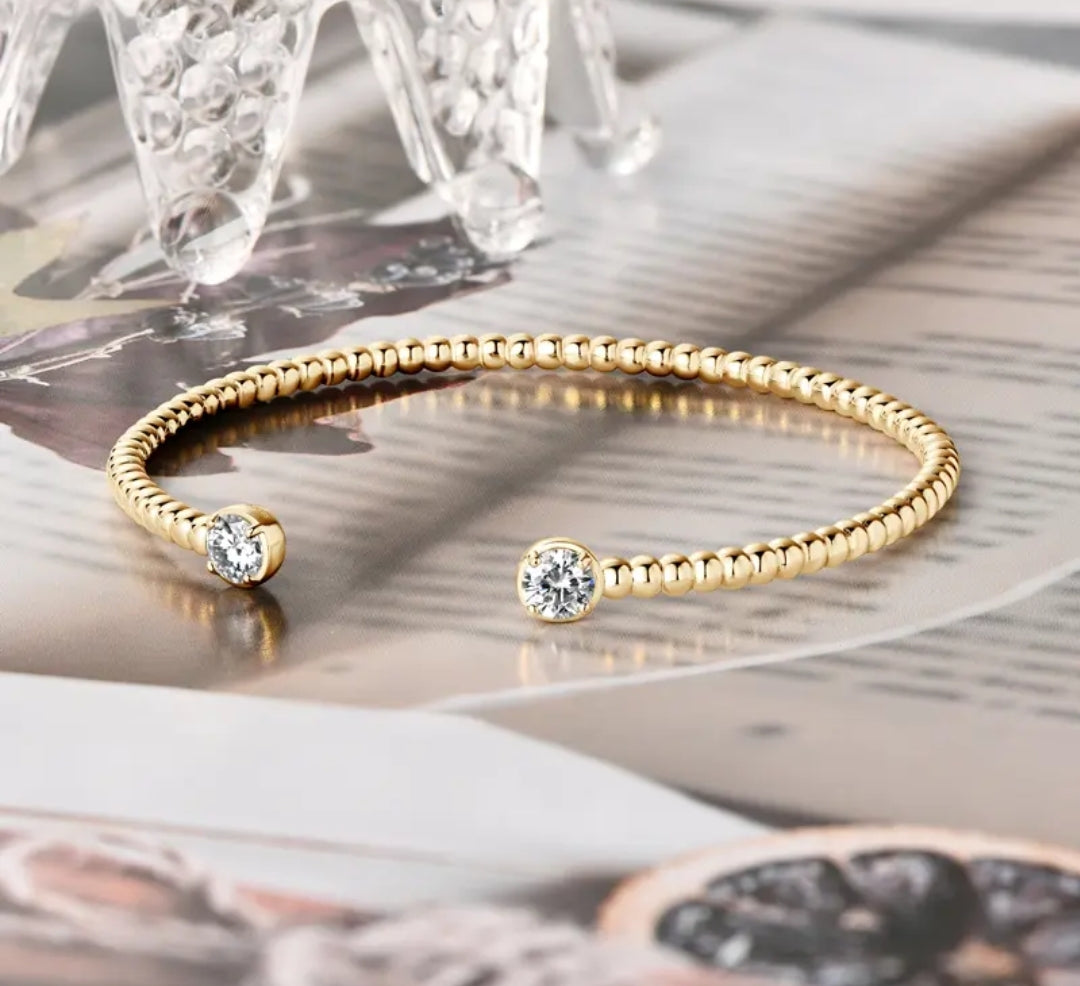 5mm*2pcs moissanite silver bracelet