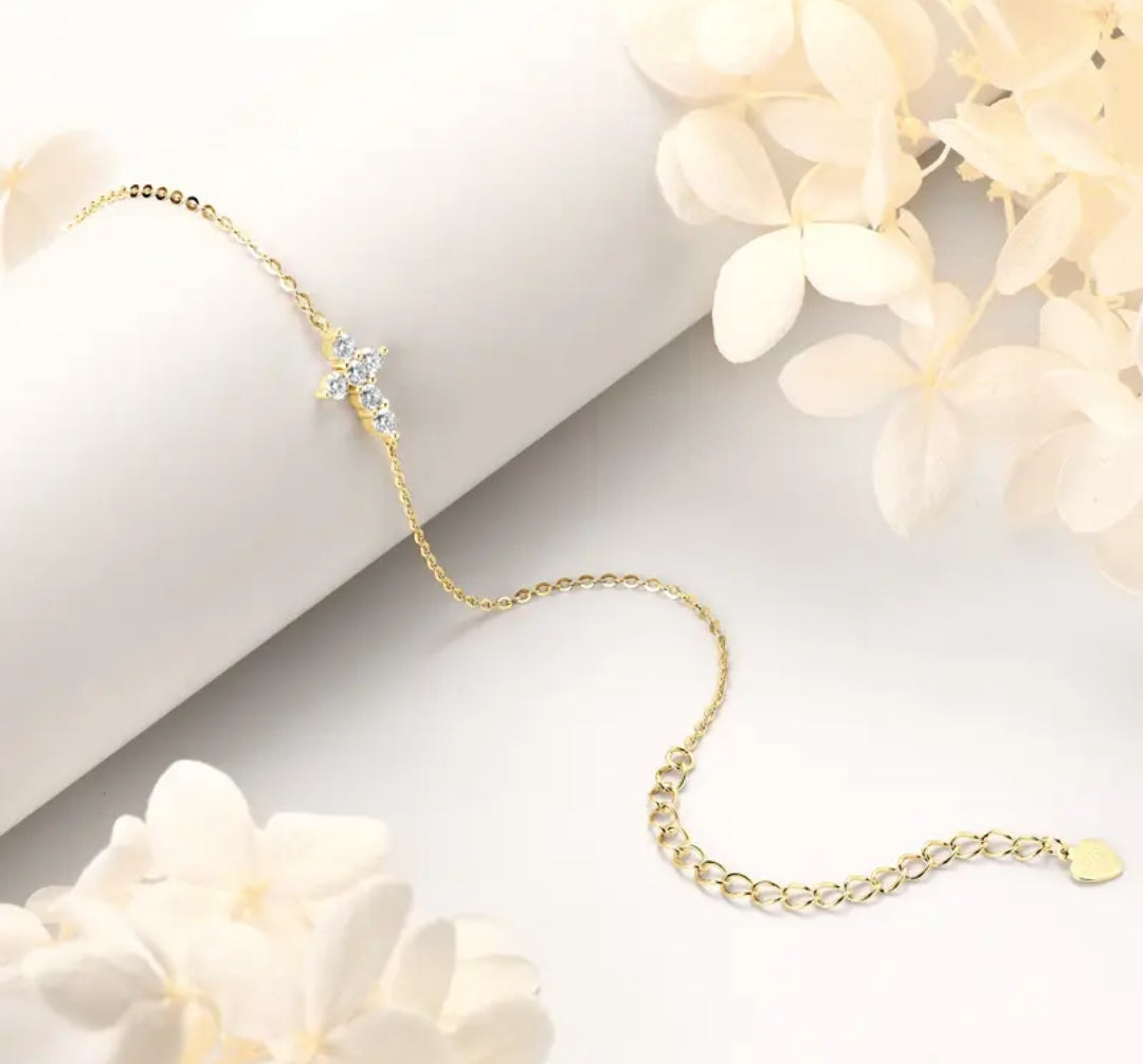 2.5mm*6pcs moissanite silver bracelet