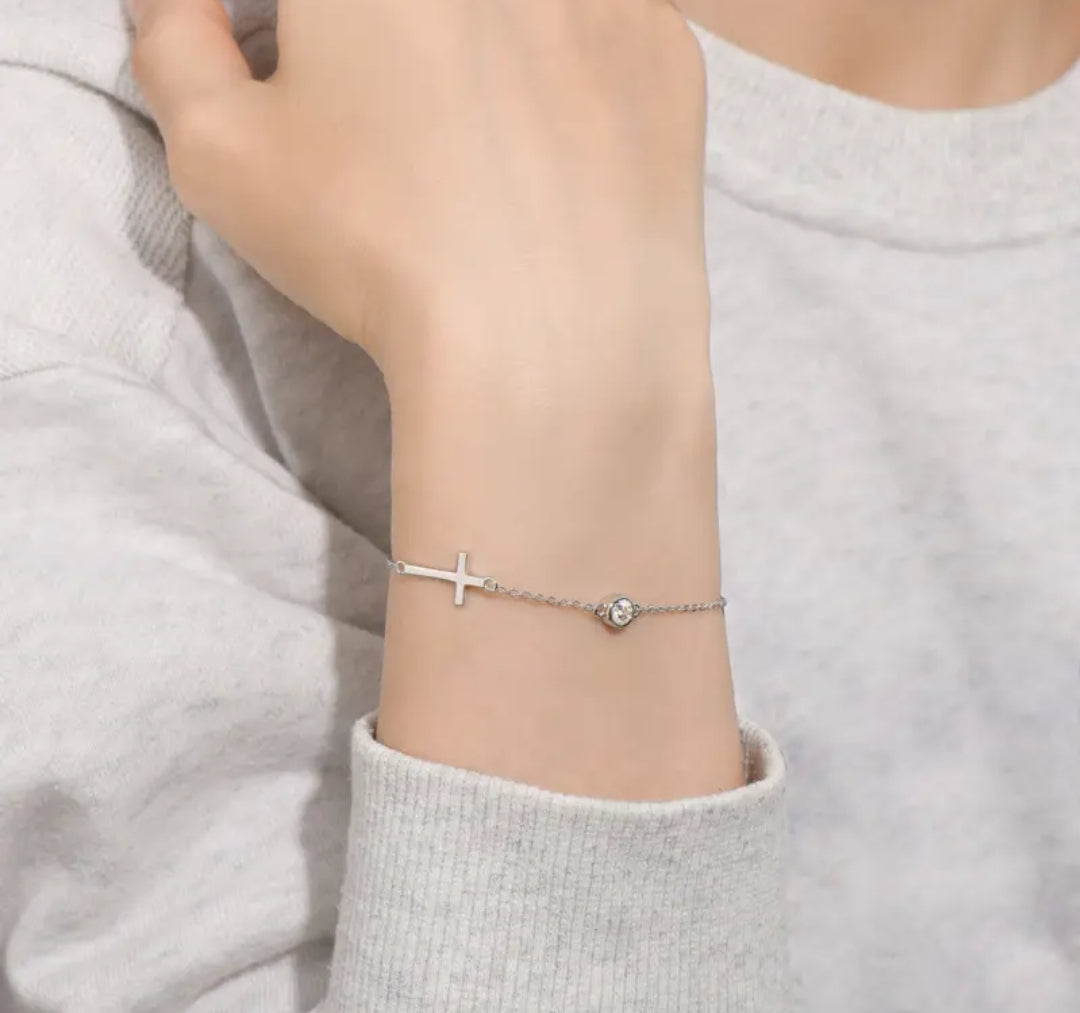 4mm moissanite silver bracelet