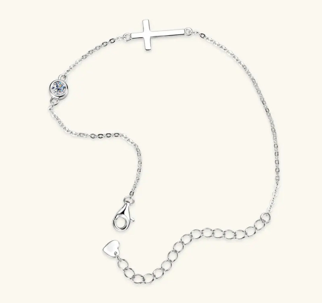 4mm moissanite silver bracelet