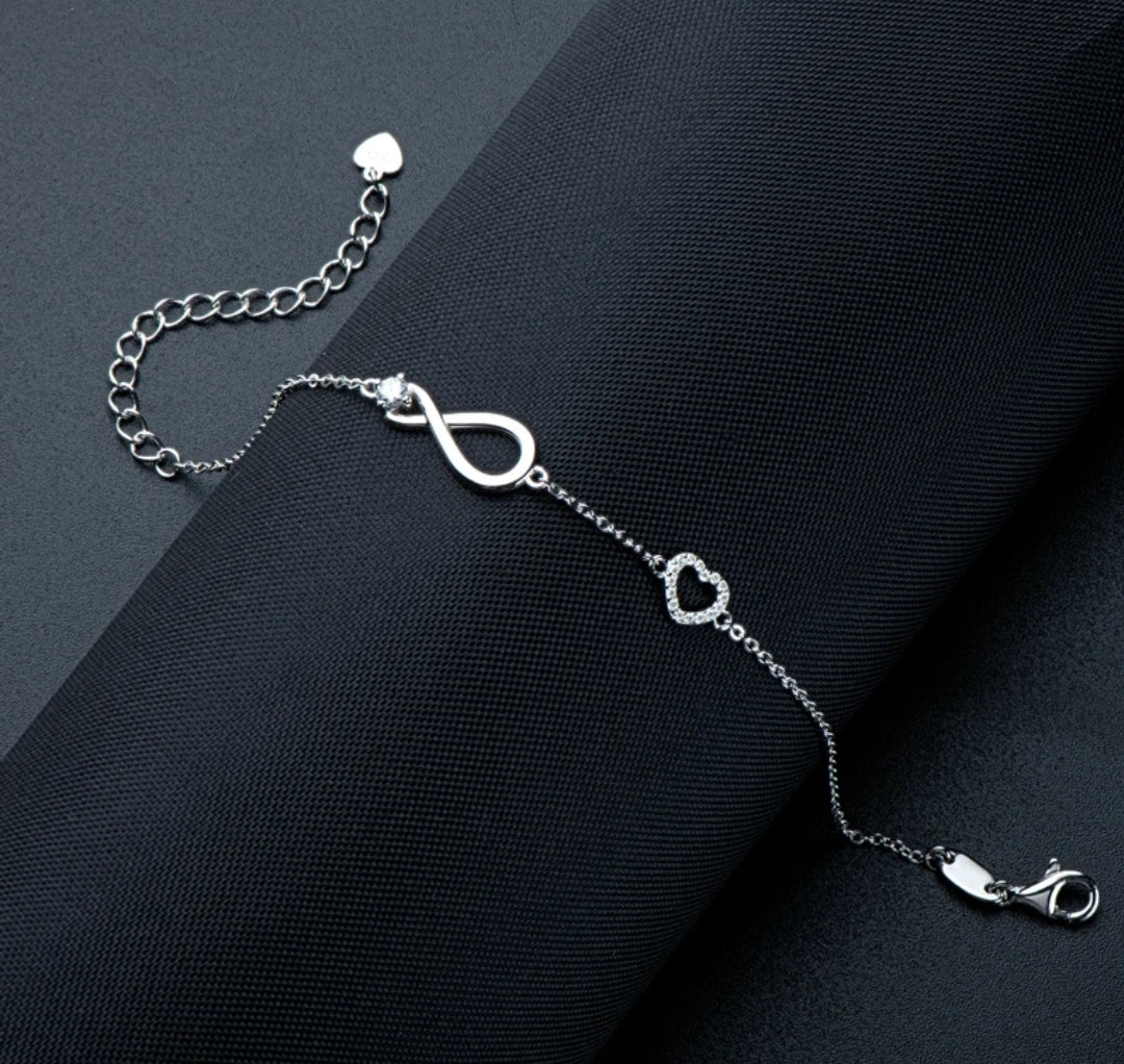 3mm moissanite silver bracelet