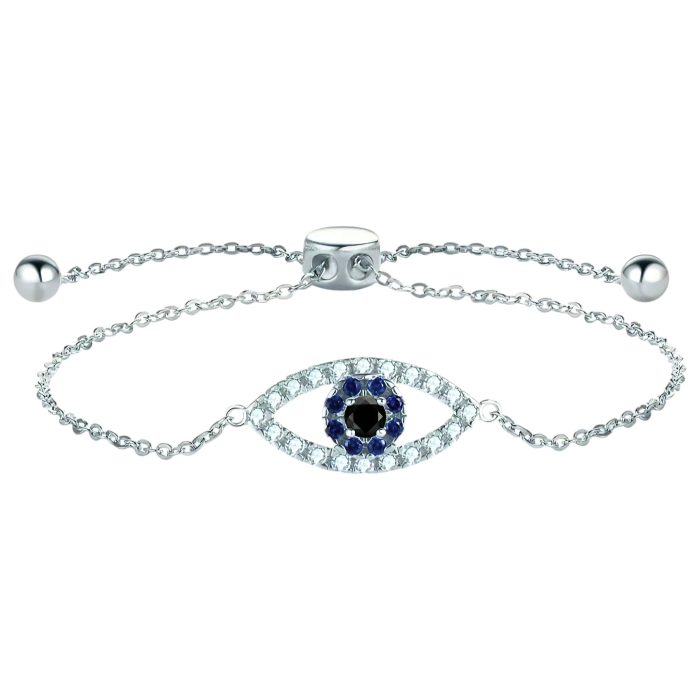 Black moissanite silver bracelet