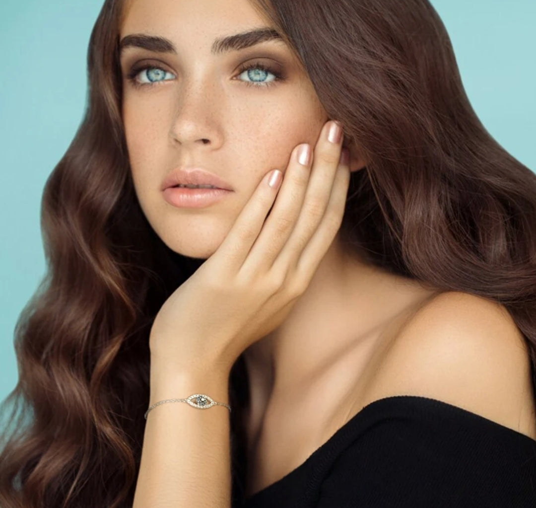 Black moissanite silver bracelet