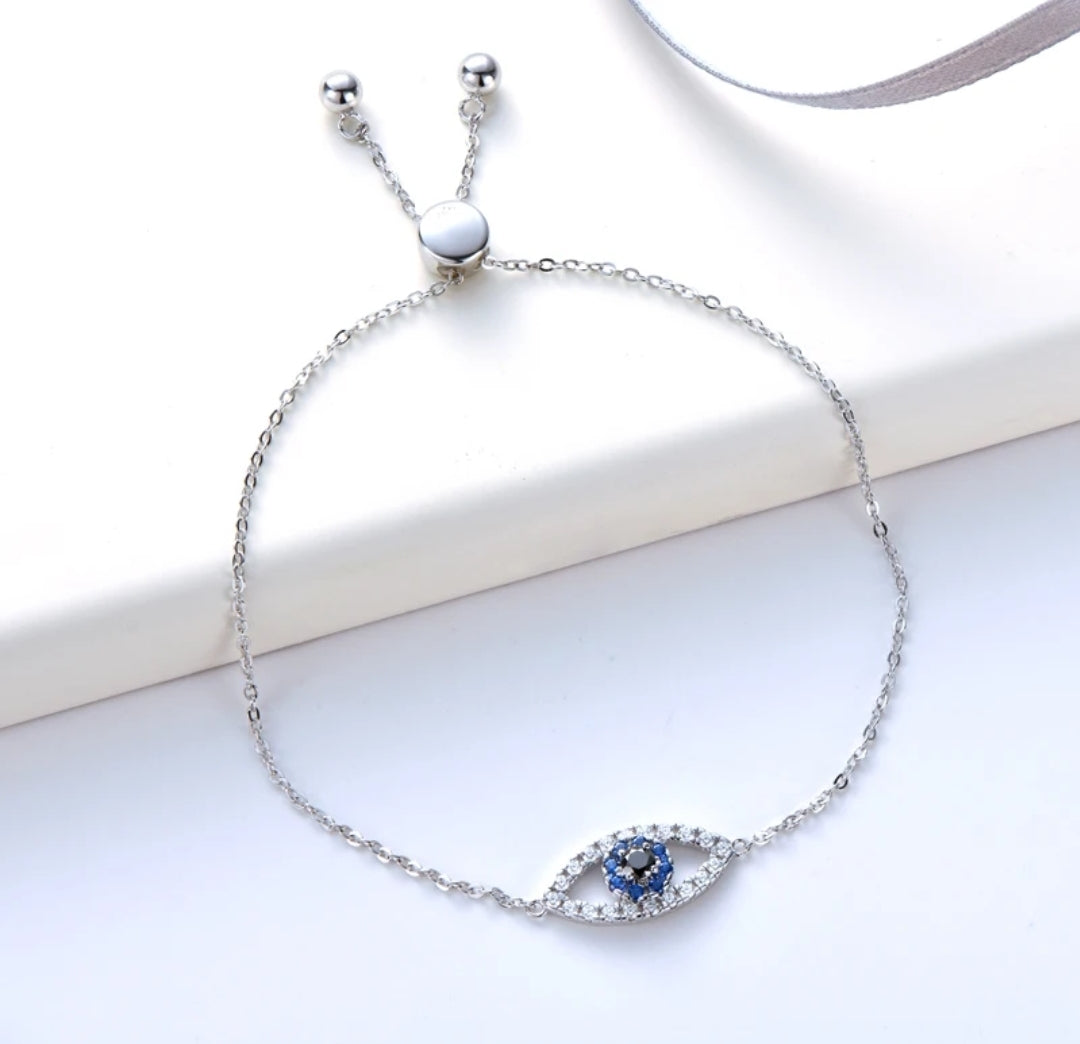 Black moissanite silver bracelet