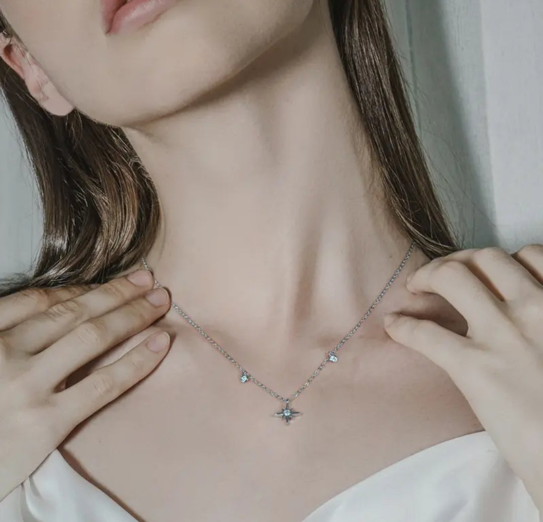 3mm star shape Moissanite pendant necklace