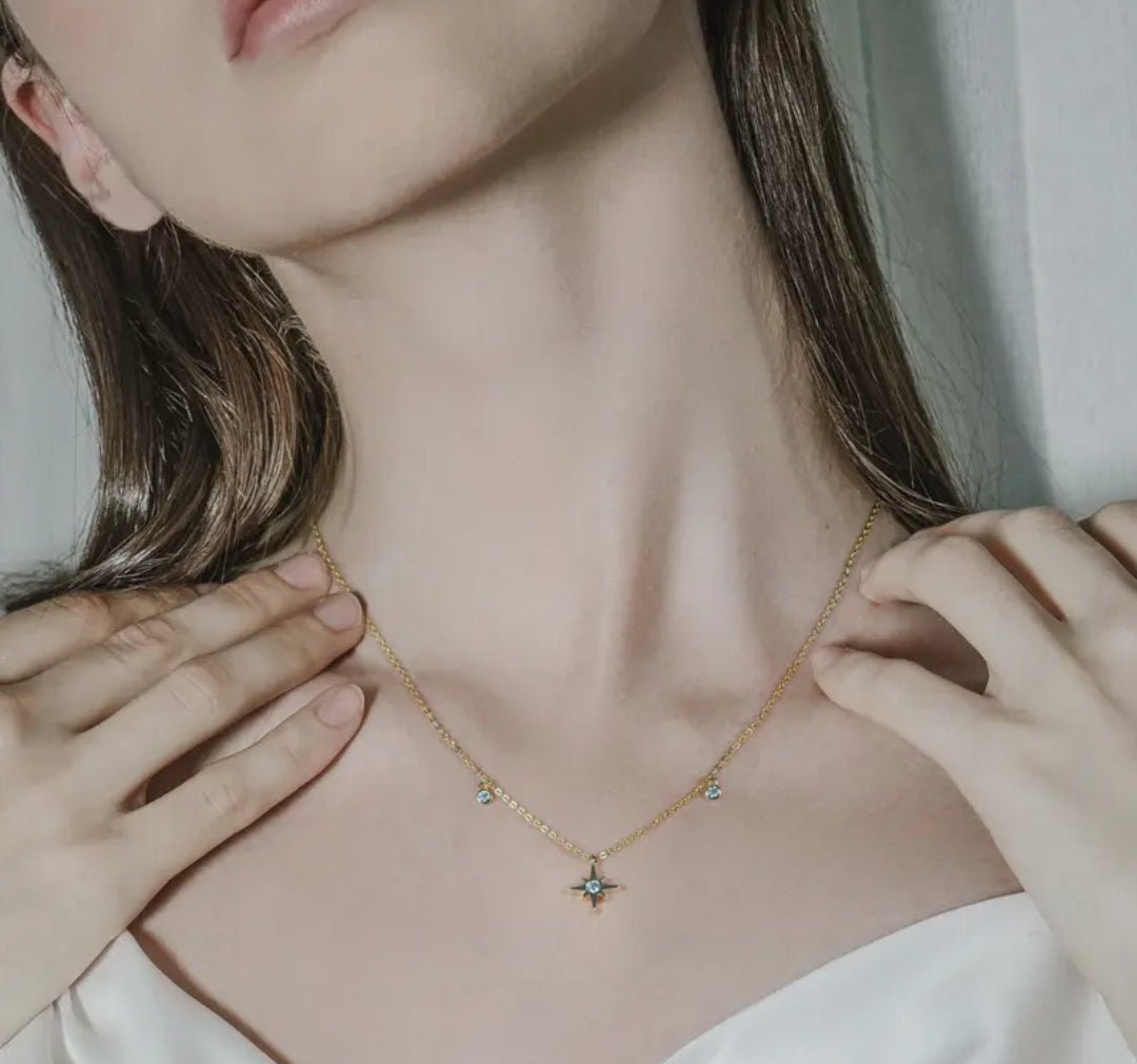 3mm star shape Moissanite pendant necklace