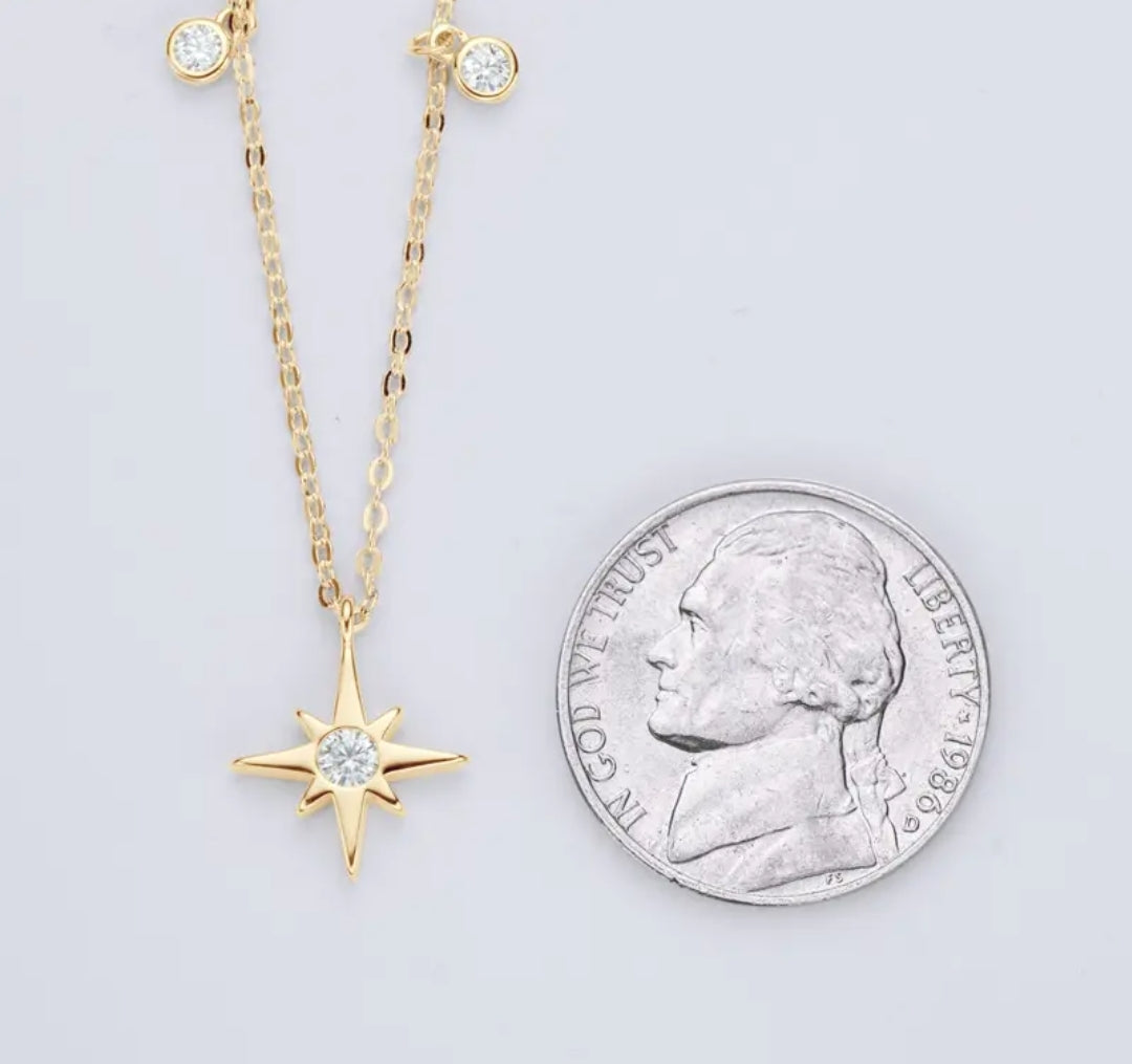 3mm star shape Moissanite pendant necklace
