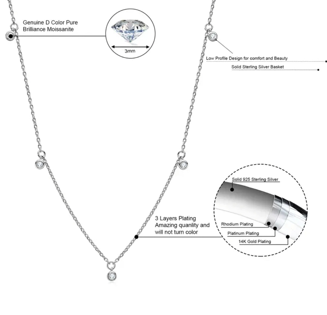 Sky star Moissanite pendant necklace