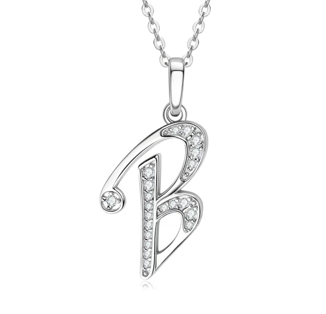 A to Z 26 letter Moissanite pendant necklace