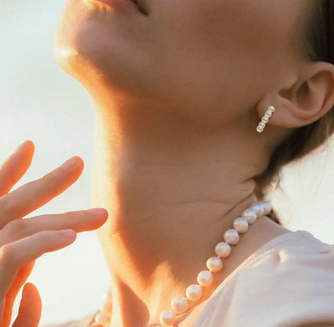 3.5-3.7mm 10pcs pearl hoop earrings