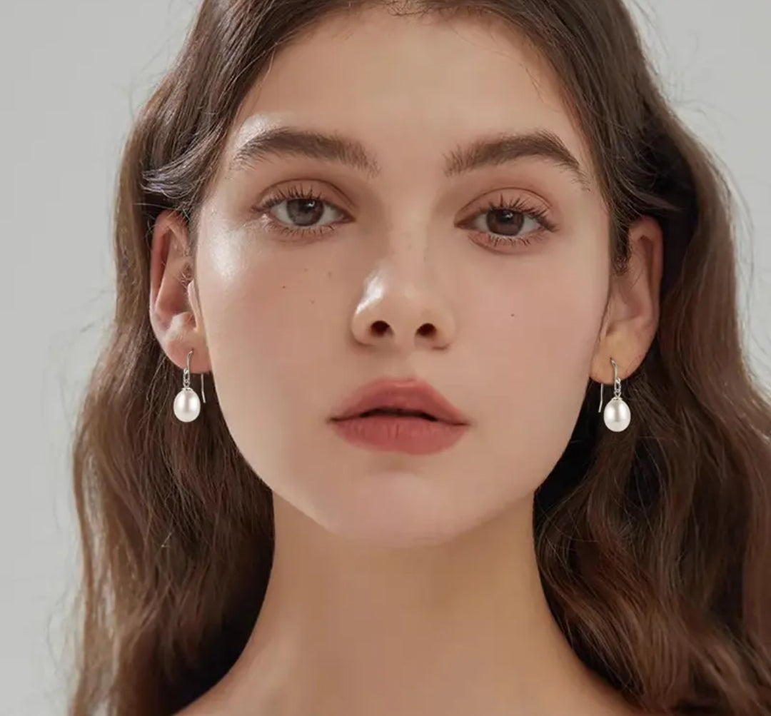 9-10mm hook pearl earrings
