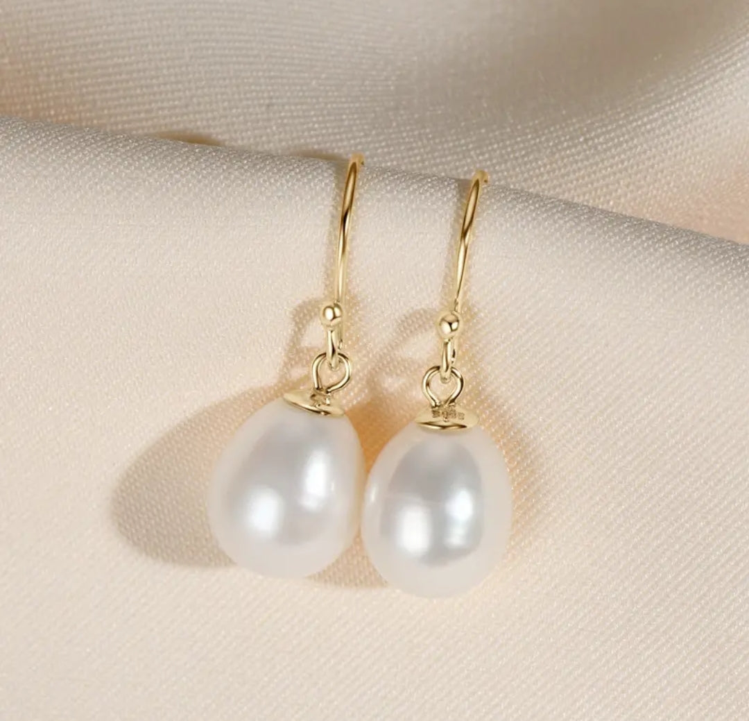 9-10mm hook pearl earrings
