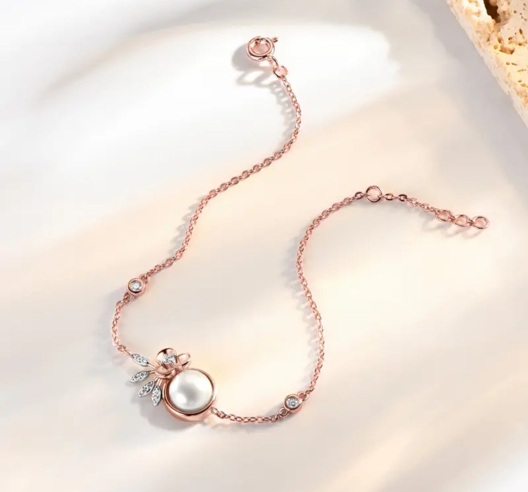 8mm white pearl bracelet
