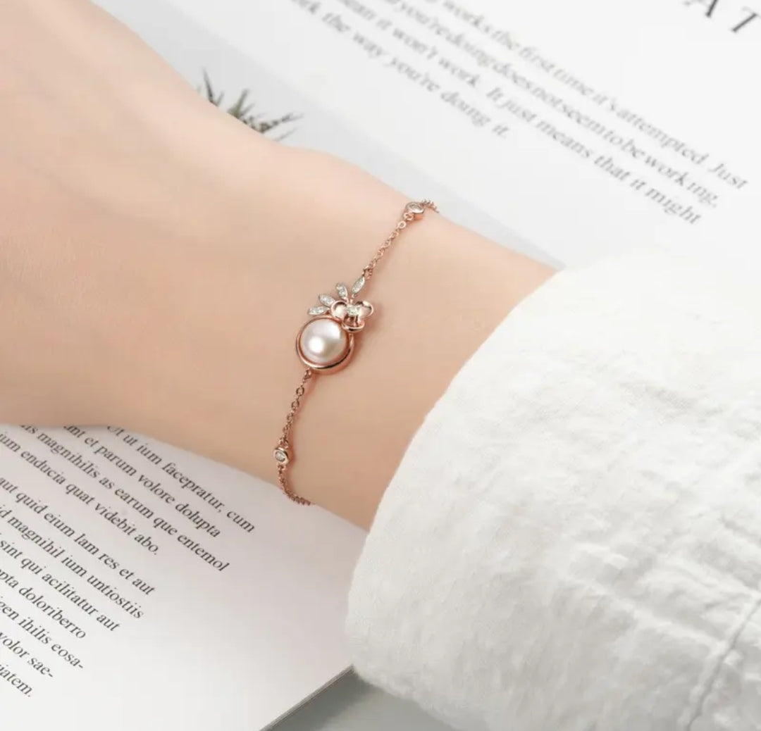 8mm white pearl bracelet