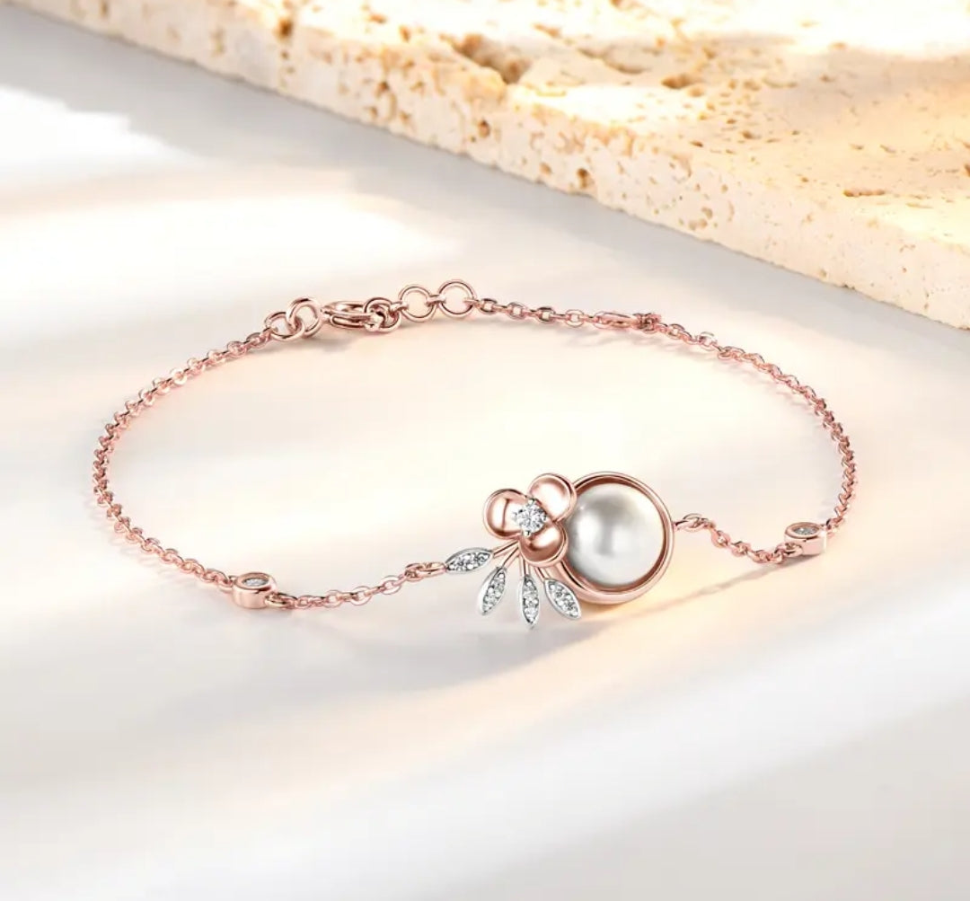 8mm white pearl bracelet
