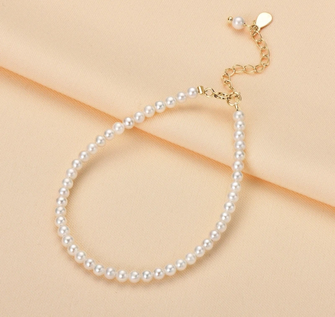 3mm/4mm white pearl bracelet