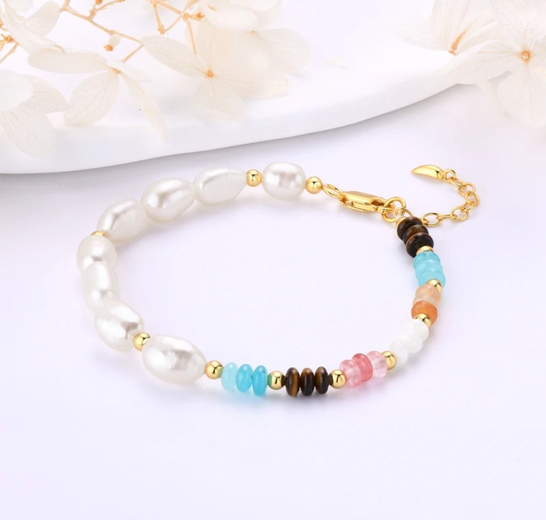 8mm elegant white pearl bracelet