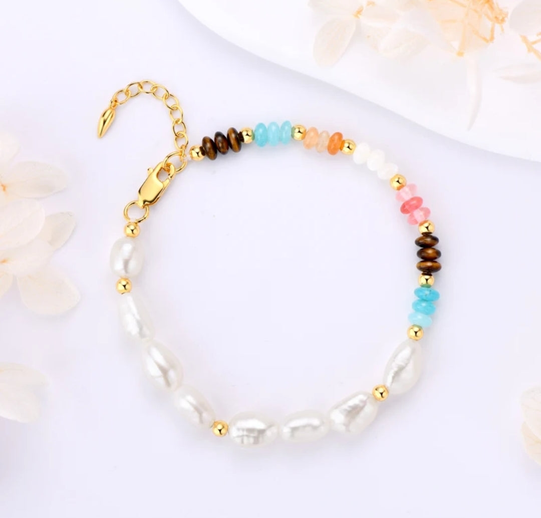 8mm elegant white pearl bracelet