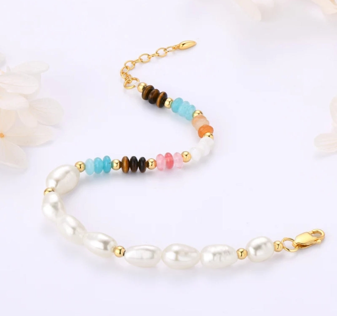 8mm elegant white pearl bracelet