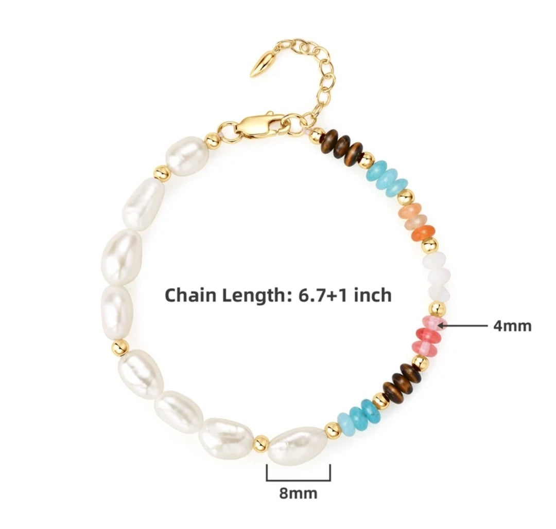 8mm elegant white pearl bracelet