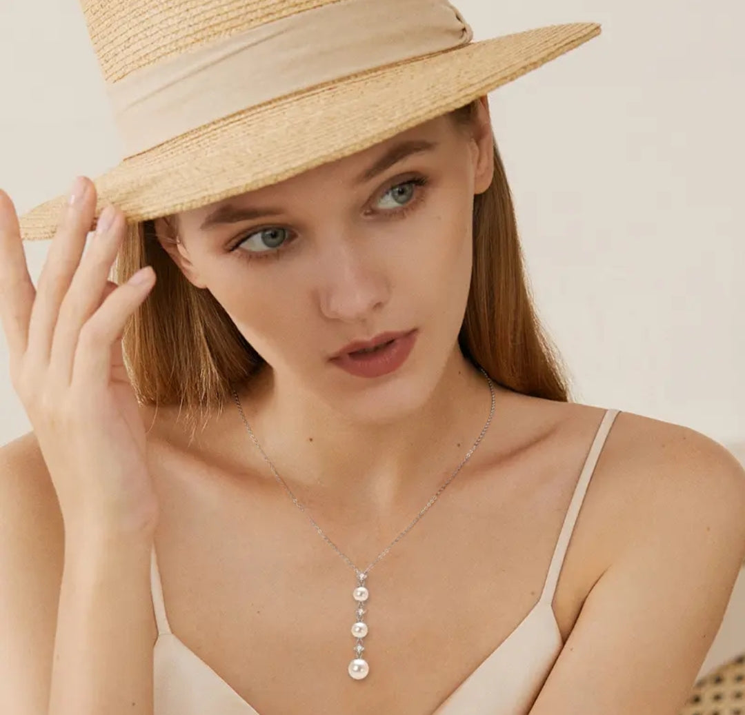 6mm 7mm 8.5mm divine pearl pendant necklace