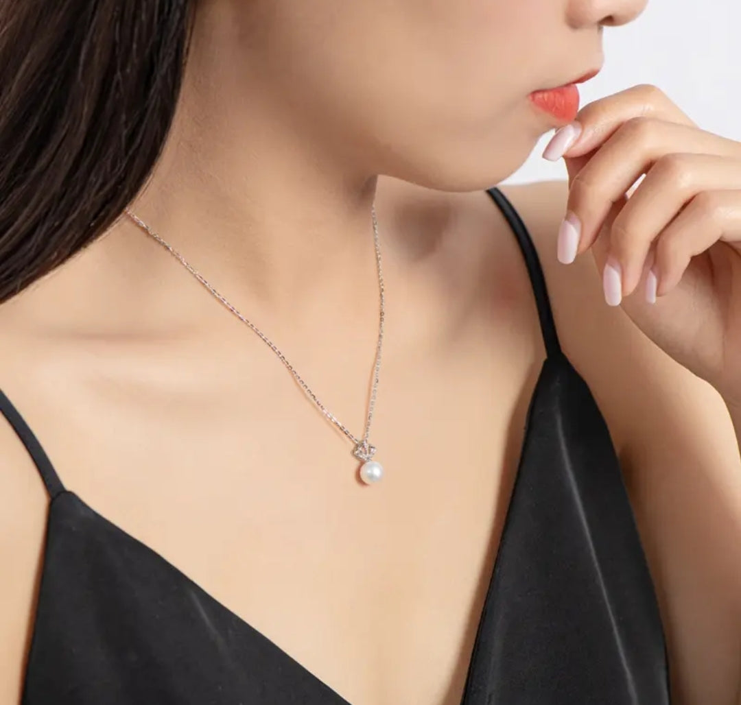 7.5-8mm crown pearl pendant necklace
