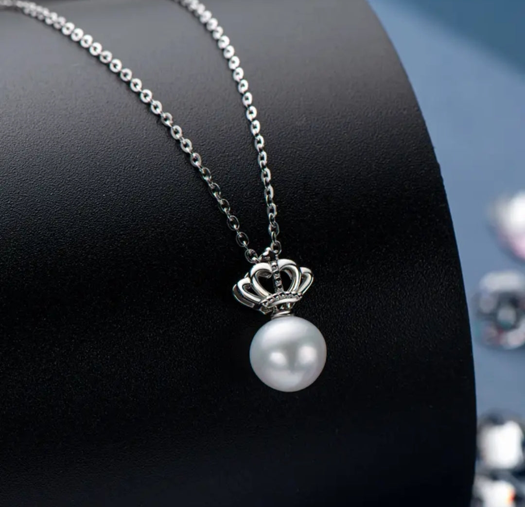 7.5-8mm crown pearl pendant necklace