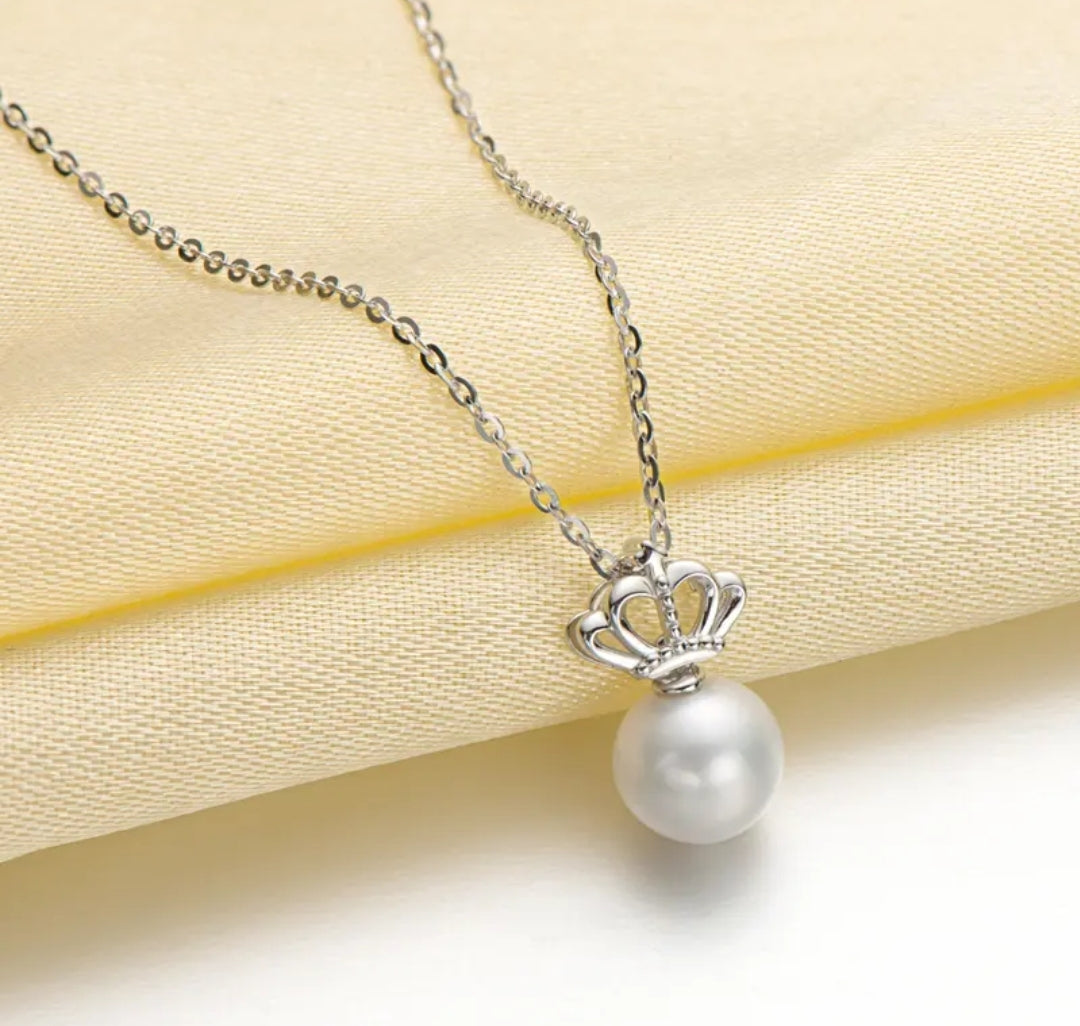 7.5-8mm crown pearl pendant necklace