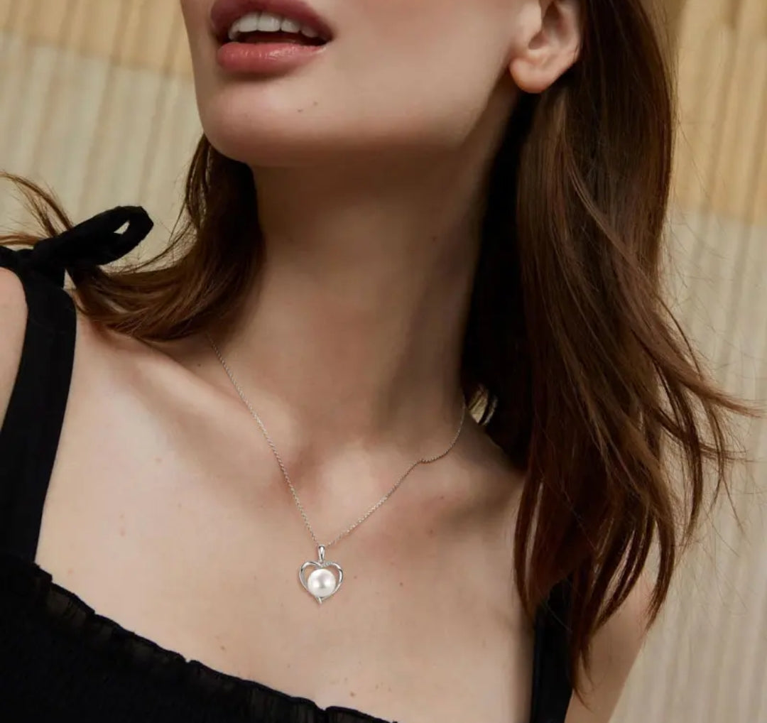 12mm real pearl pendant necklace