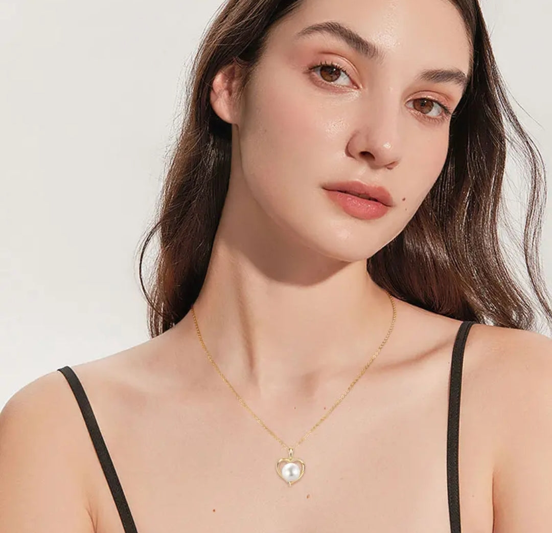 12mm real pearl pendant necklace