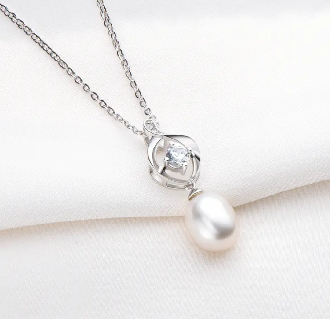 9mm natural pearl pendant necklace