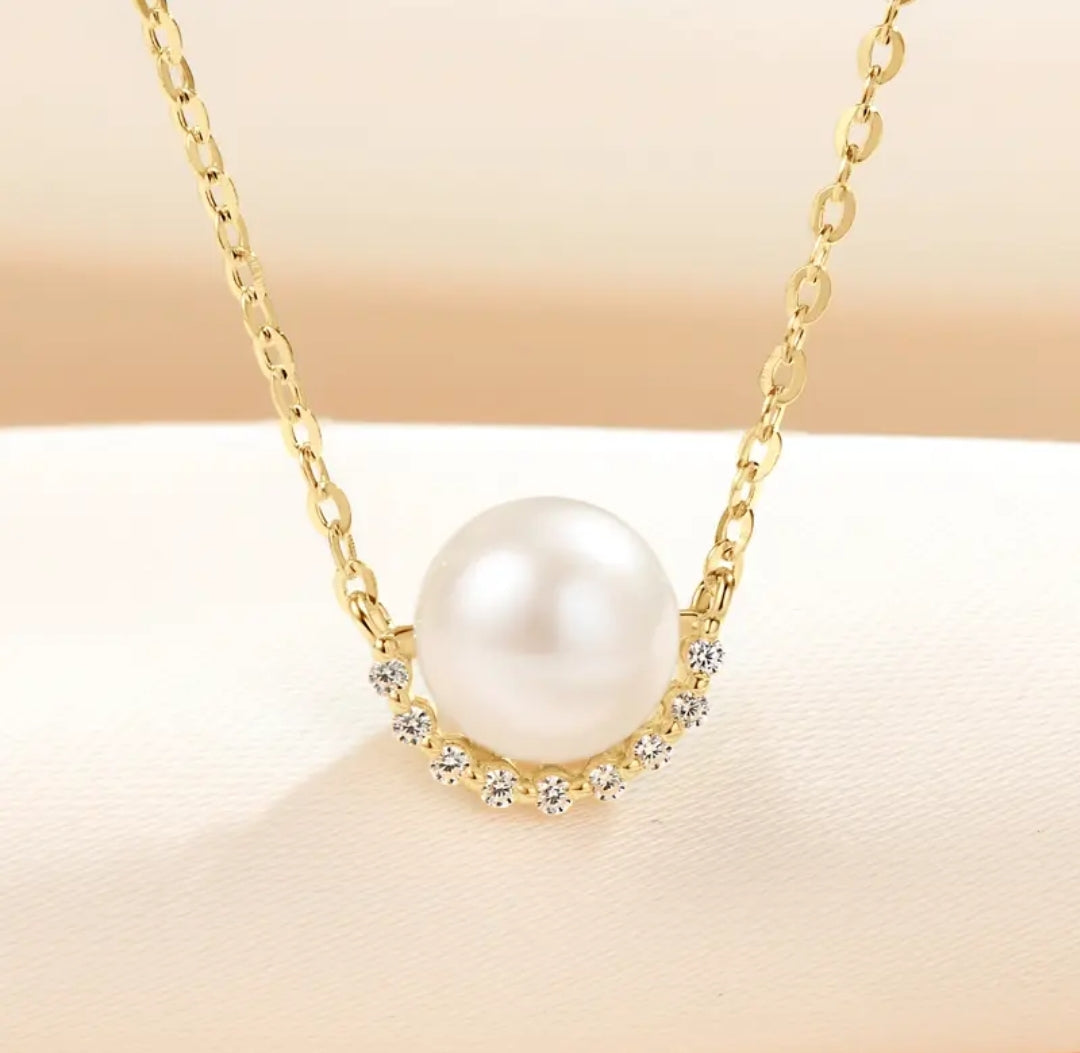 7-8mm natural pearl pendant necklace