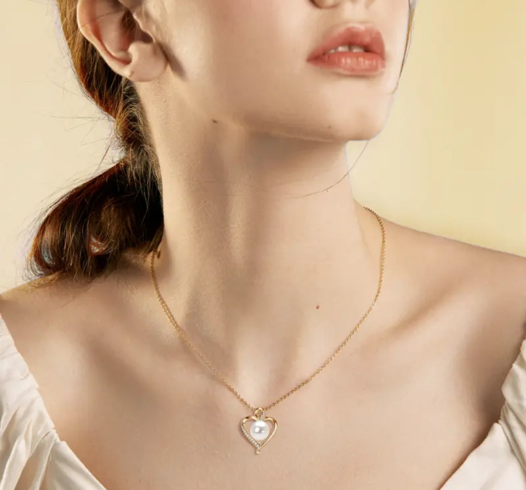 9mm love pearl pendant necklace
