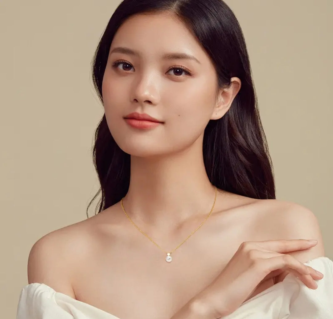 7.5-8mm divine white pearl pendant necklace