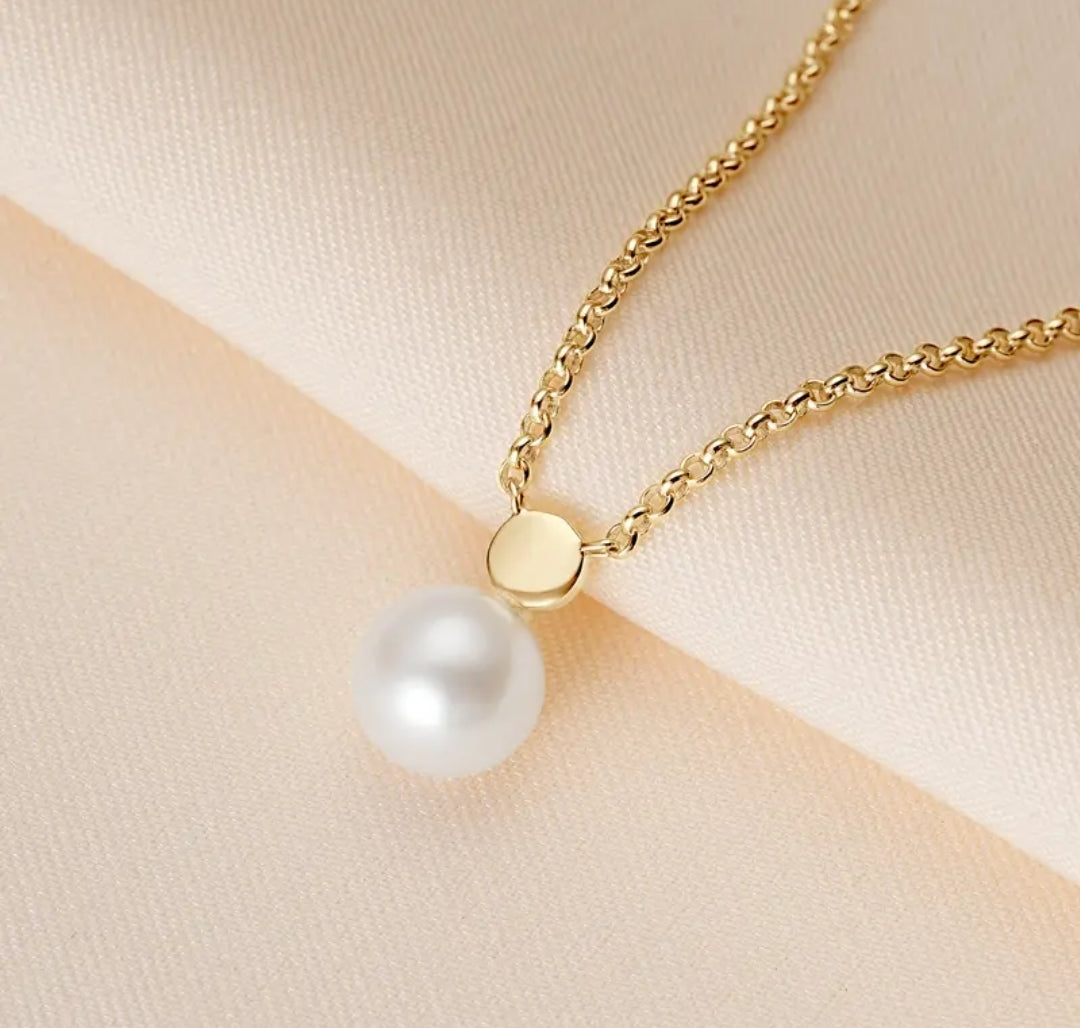 7.5-8mm divine white pearl pendant necklace