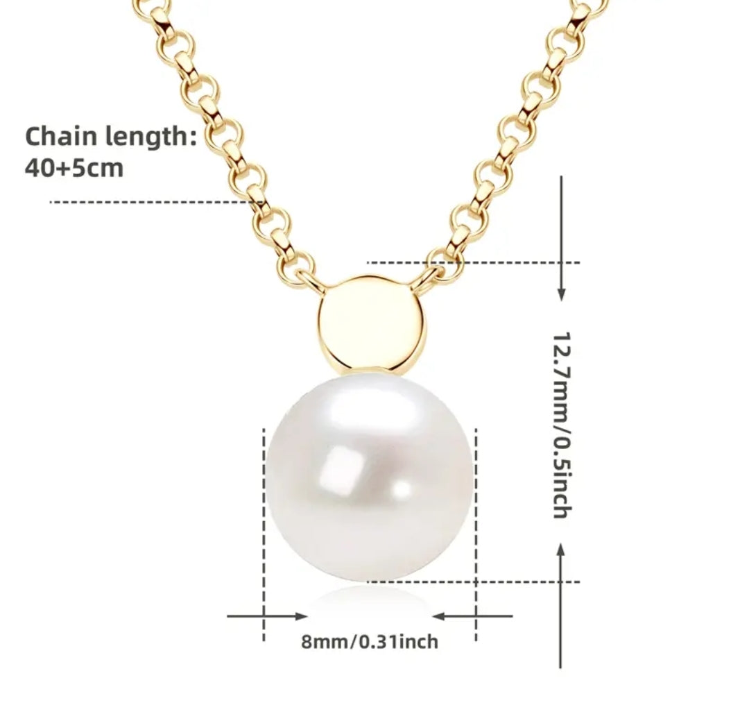 7.5-8mm divine white pearl pendant necklace