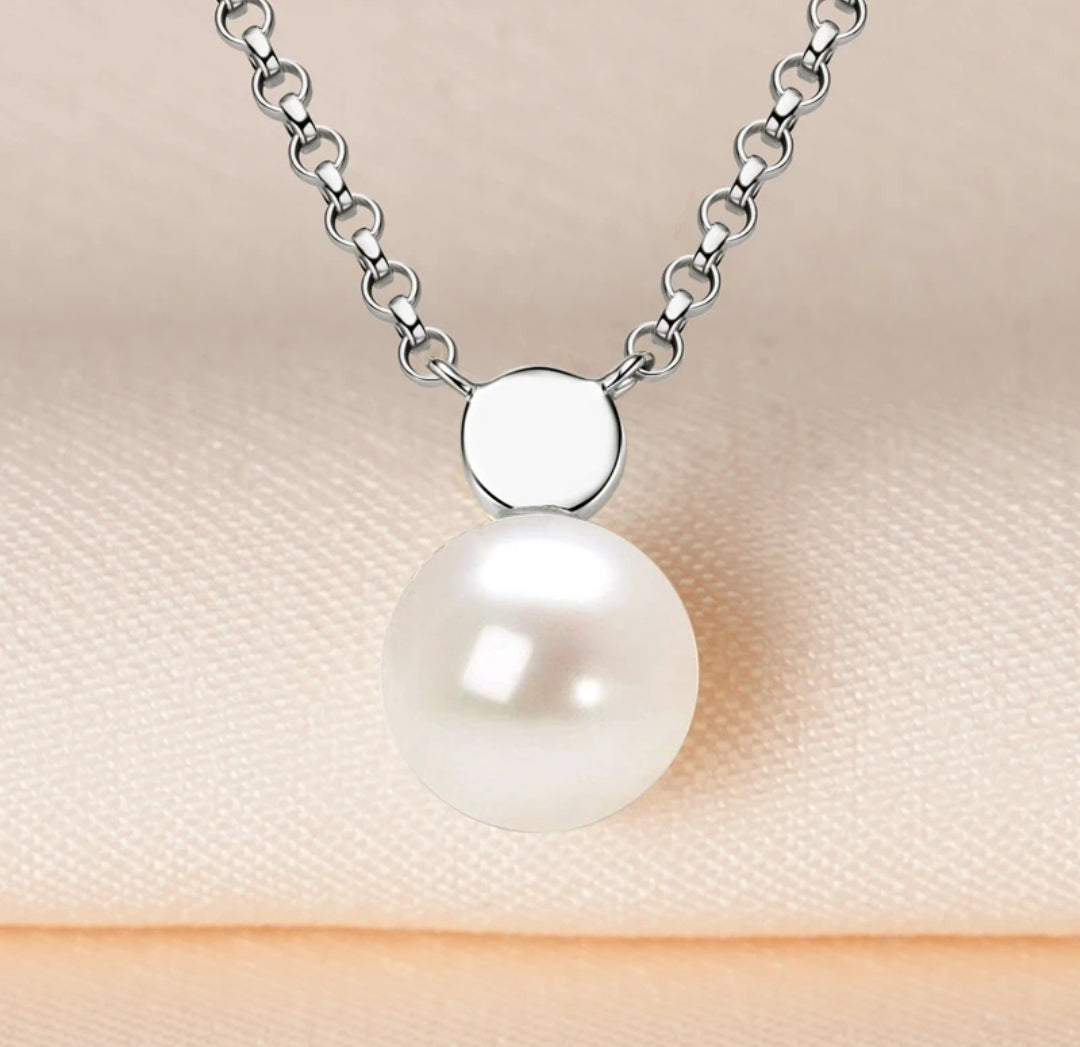 7.5-8mm divine white pearl pendant necklace