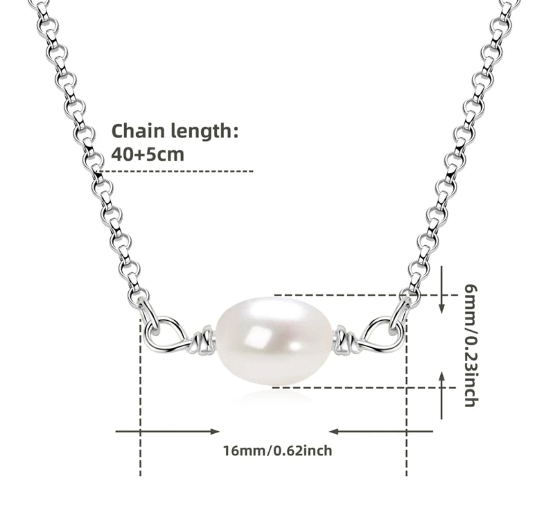 6*8mm divine white pearl pendant necklace