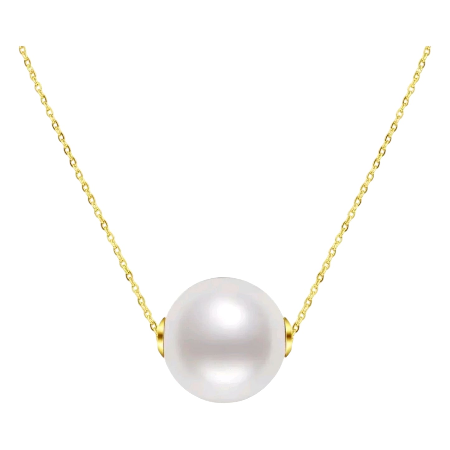 9.5-10 round pearl pendant necklace